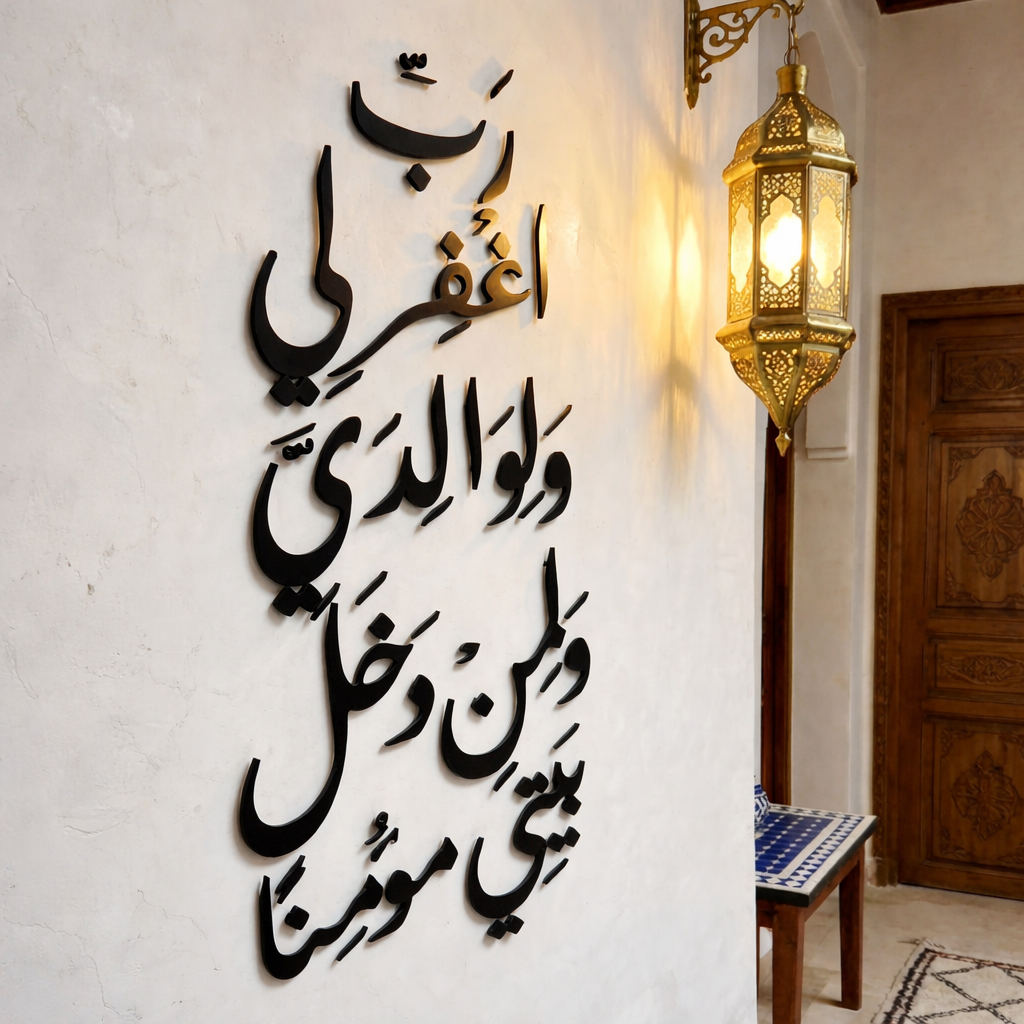 لوحة دعاء رب اغفر لي ولوالدي – ديكور جداري إسلامي