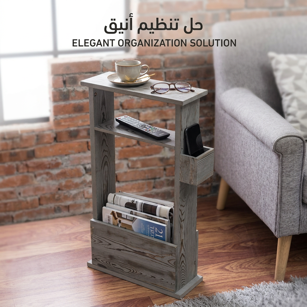 طاولة جانبية ذكية متعددة التخزين بجانب الكنبة